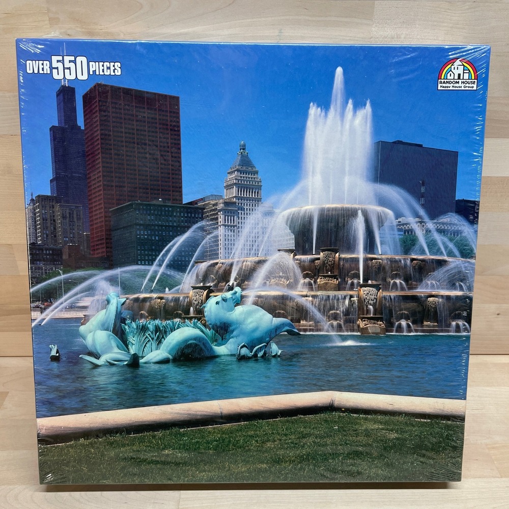 Vintage 1989 Random House Chicago Buckingham Fountain Puzzle 550 Pieces Sealed